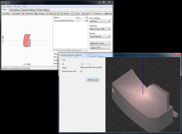 Preparing the Cuisinart part for 3-D printing